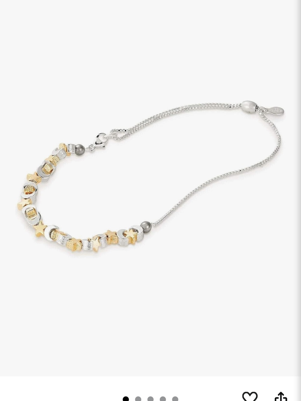 NWB Alex and ani sterling silver and plated gold stars and moons anklet